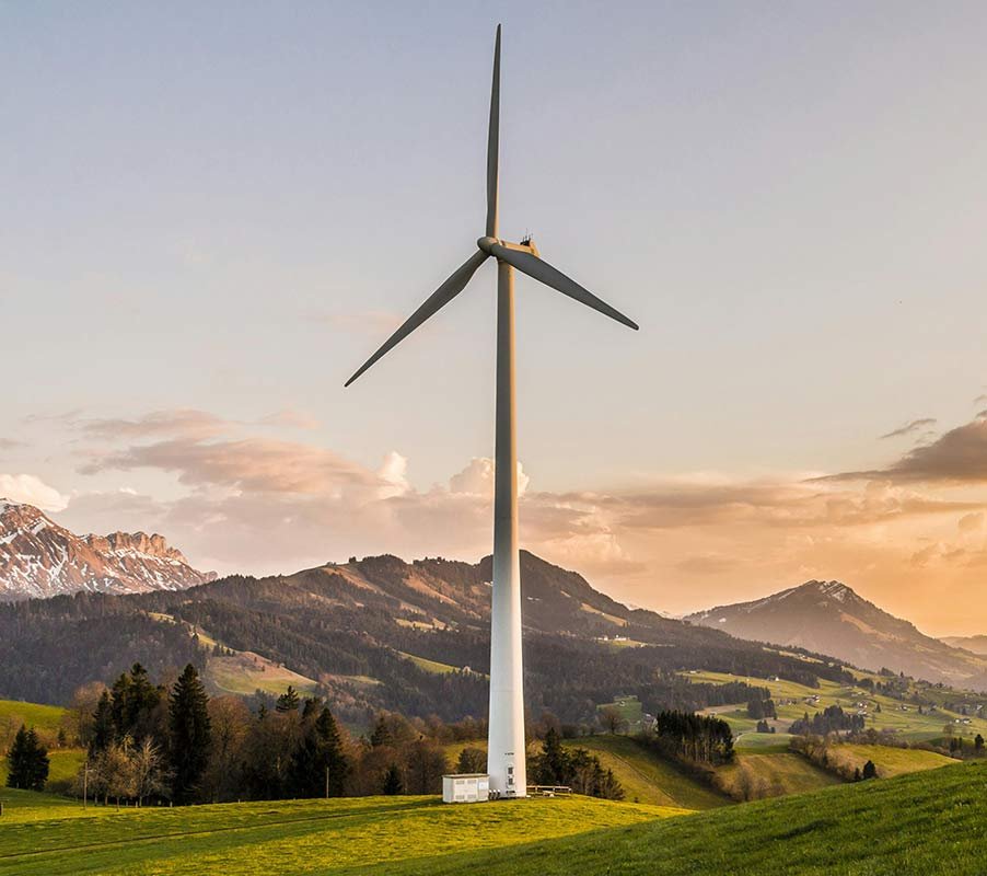 Wind Turbine Between Hills Wind Turbine Between Hills